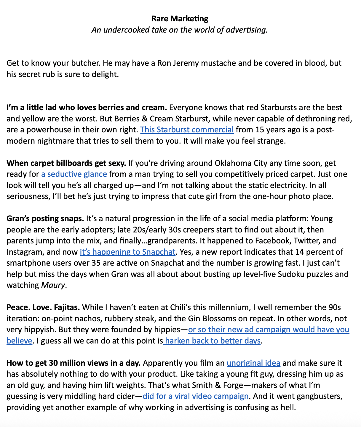 Rare Marketing Sample 1